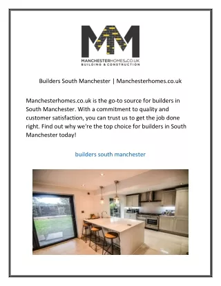 Builders South Manchester Manchesterhomes.co.uk