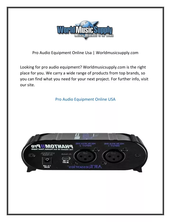 pro audio equipment online usa worldmusicsupply