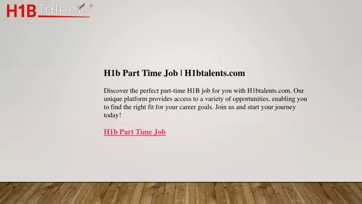 h1b part time job h1btalents com discover