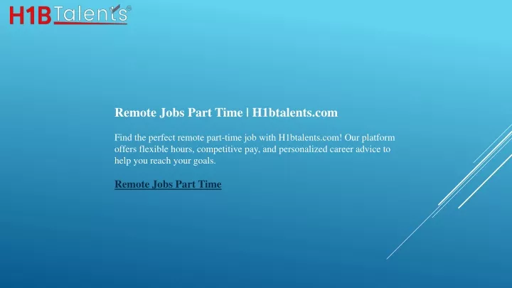 remote jobs part time h1btalents com find