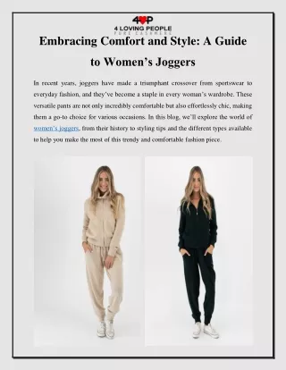 Embracing Comfort and Style A Guide to Women’s Joggers
