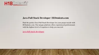 java full stack developer h1btalents com find