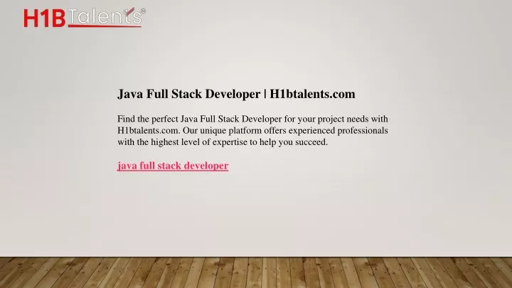 java full stack developer h1btalents com find