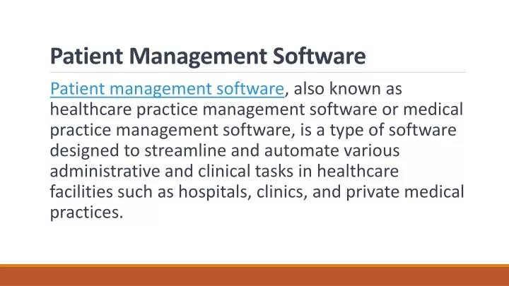 patient management software