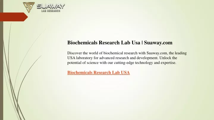 biochemicals research lab usa suaway com discover