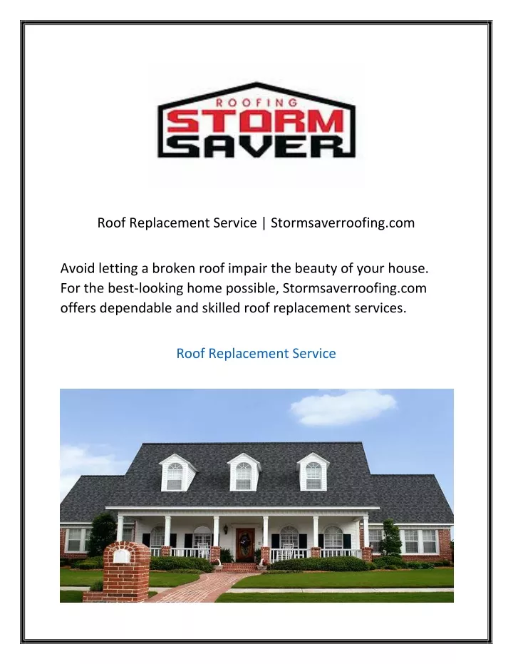 roof replacement service stormsaverroofing com