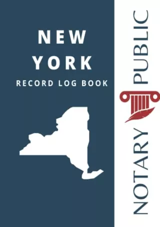 Read ebook [PDF] New York Notary Public Record Log Book: Official Notary Journal-Notary