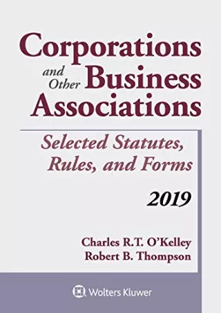 PDF/READ Corporations and Other Business Associations: Selected Statutes, Rules, and