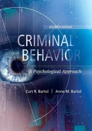 Read ebook [PDF] Criminal Behavior: A Psychological Approach