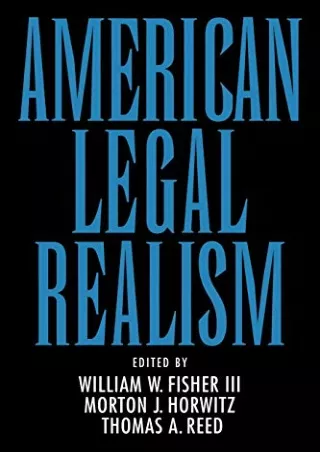 Read ebook [PDF] American Legal Realism