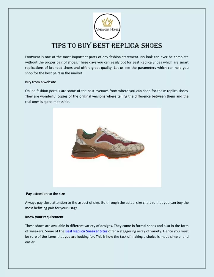 tips to buy best replica shoes