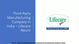 Top Leading Third Party Manufacturing Company in India - Lifecare Neuro