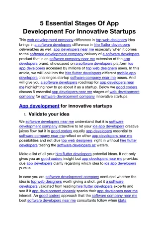5 essential stages of app development
