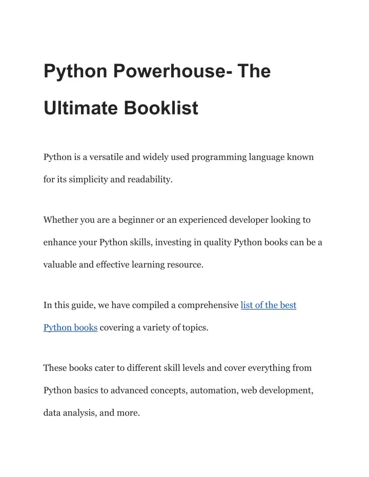 python powerhouse the