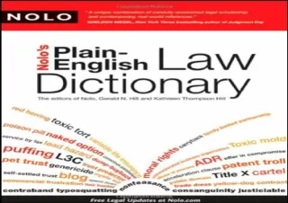 READ ONLINE Nolo's Plain-English Law Dictionary 1st (first) edition Text Only