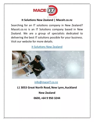 It Solutions New Zealand  Maceit.co.nz