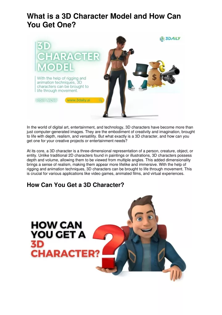 what is a 3d character model