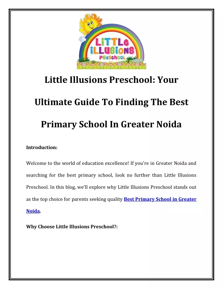 little illusions preschool your