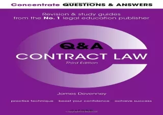 FREE READ (PDF) Concentrate Questions and Answers Contract Law: Law Q&A Revision and Study Guide (Concentrate Questions