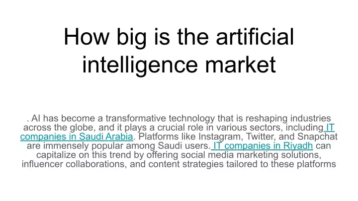 how big is the artificial intelligence market