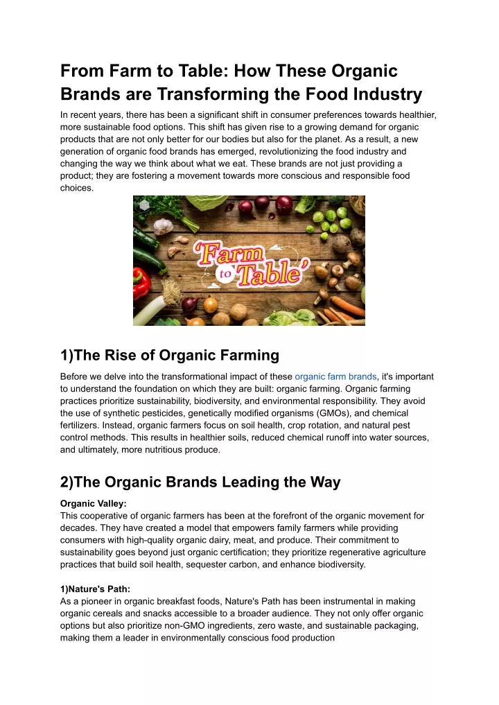 from farm to table how these organic brands