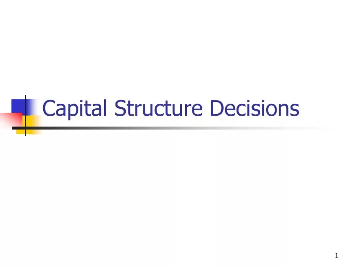 capital structure decisions