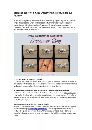 Elegance Redefined Criss Crossover Rings by Metalicious Jewelry