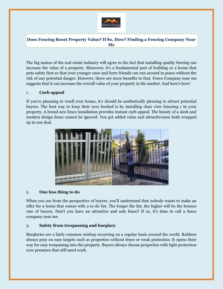 does fencing boost property value