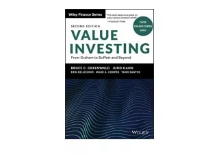 Ebook download Value Investing From Graham to Buffett and Beyond Wiley Finance