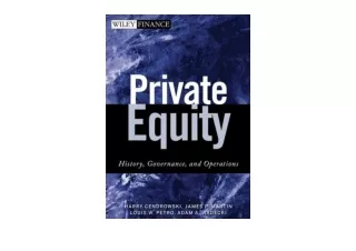 PDF read online Private Equity History Governance and Operations Wiley Finance