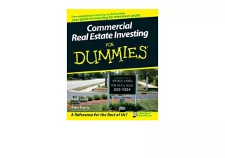 Download PDF Commercial Real Estate Investing For Dummies full