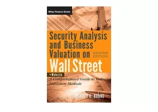 PDF read online Security Analysis and Business Valuation on Wall Street Companio