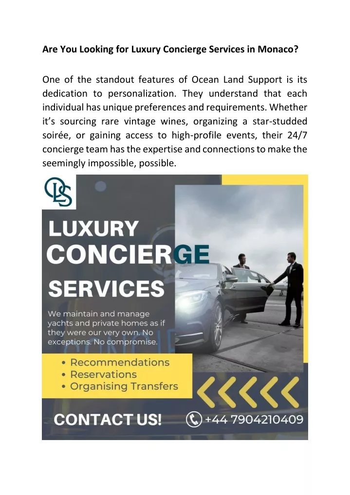 are you looking for luxury concierge services