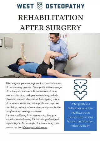 Rehabilitation After Surgery