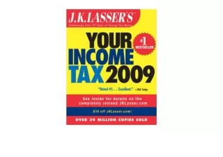 PDF read online J K Lasser s Your Income Tax 2009 For Preparing Your 2008 Tax Re