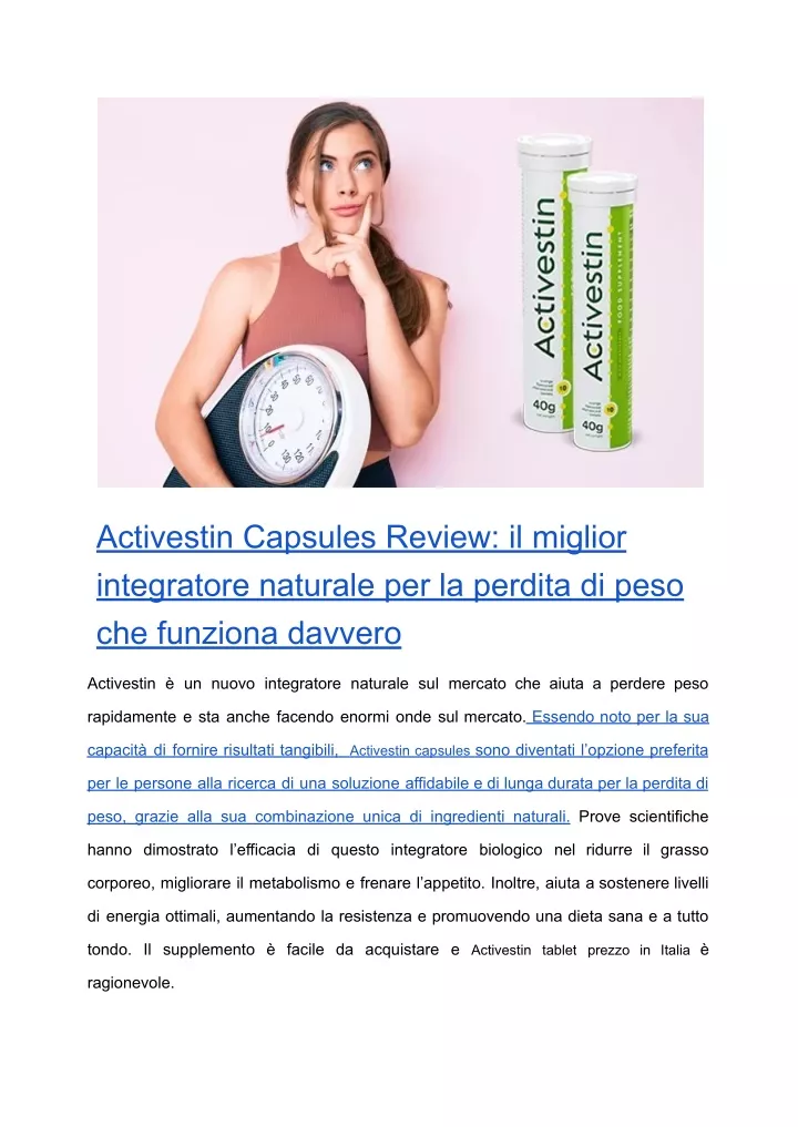 activestin capsules review il miglior integratore