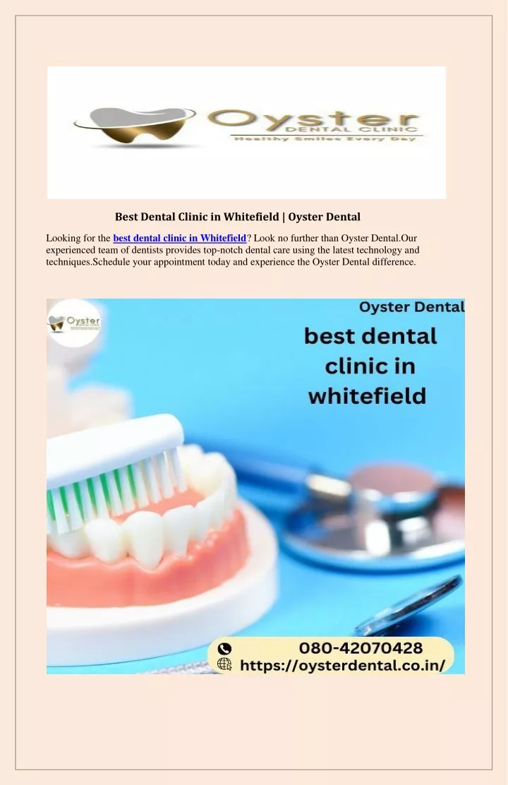 best dental clinic in whitefield oyster dental