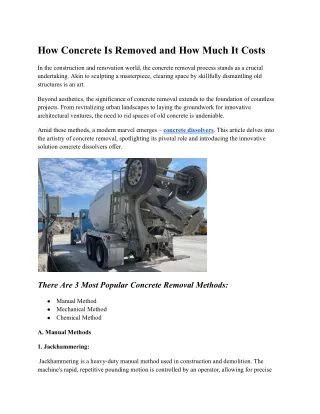 How Concrete Is Removed and How Much It Costs