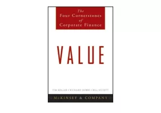 Download Value The Four Cornerstones of Corporate Finance unlimited