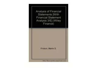 Ebook download Financial Statement Analysis A Practitioner s Guide Third Edition
