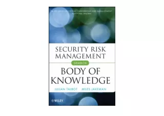 Download PDF Security Risk Management Body of Knowledge unlimited