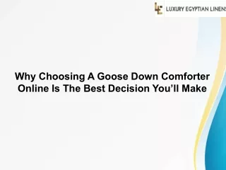 Why Choosing A Goose Down Comforter Online Is The Best Decision You’ll Make