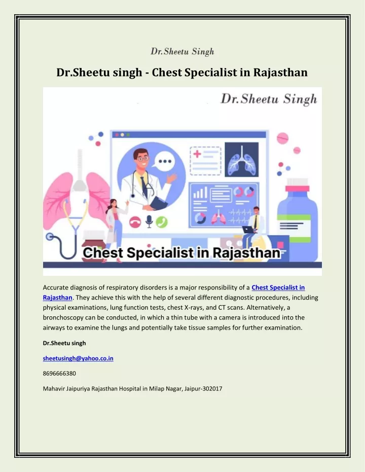 dr sheetu singh chest specialist in rajasthan