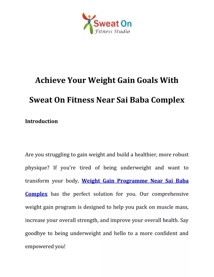 achieve your weight gain goals with