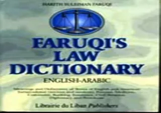 DOWNLOAD [PDF] Faruqi's Arabic to English Law Dictionary (English and Arabic Edition)