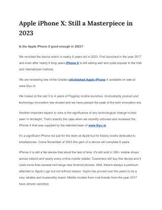 Apple iPhone X_ Still a Masterpiece in 2023
