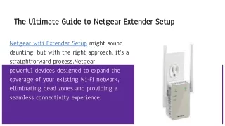 The Ultimate Guide to Netgear Extender Setup