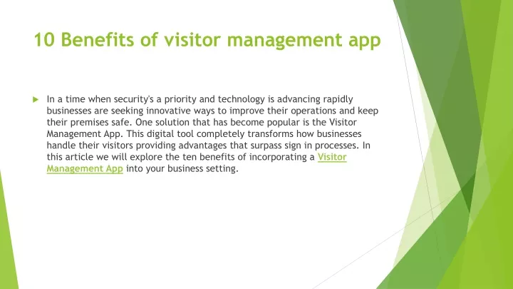 10 benefits of visitor management app