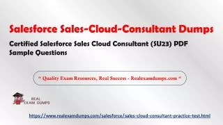 How Comprehensive Sales Cloud Consultant Dumps the Key to Success?