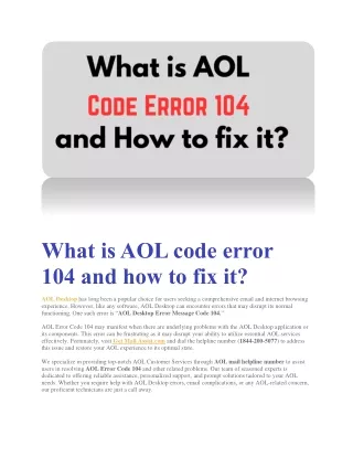 What is AOL code error 104 and how to fix it?